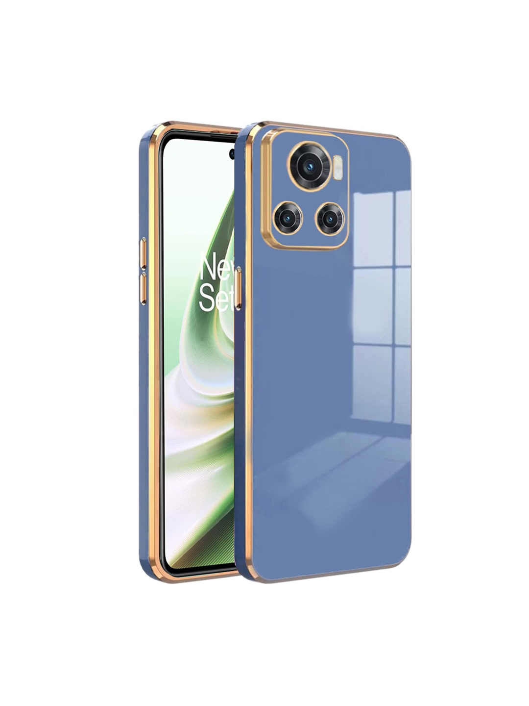 

Karwan Electroplated Chrome 6D One Plus 10R Phone Back Case, Blue