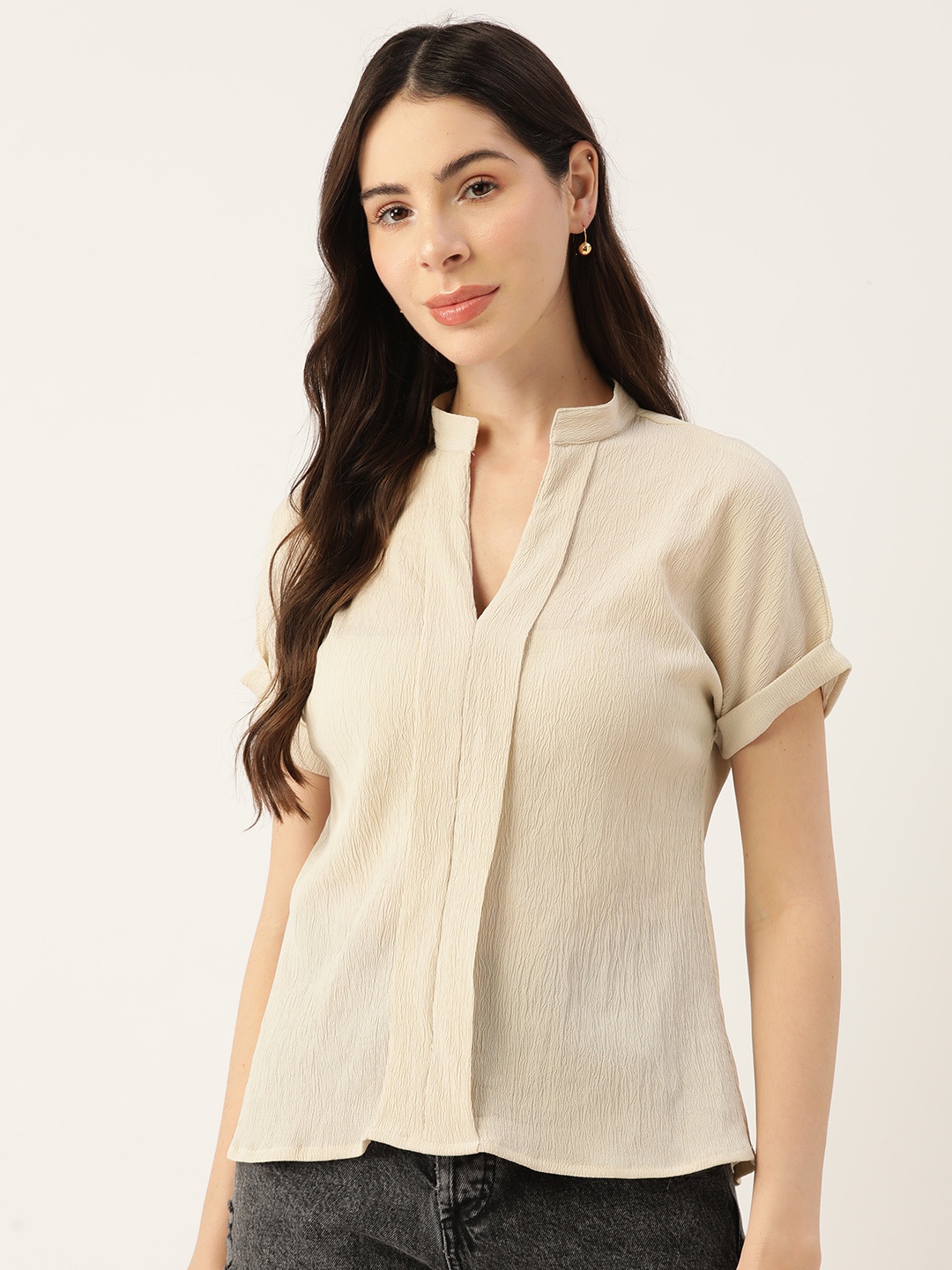 

Off Label Cream-Coloured Chiffon Top