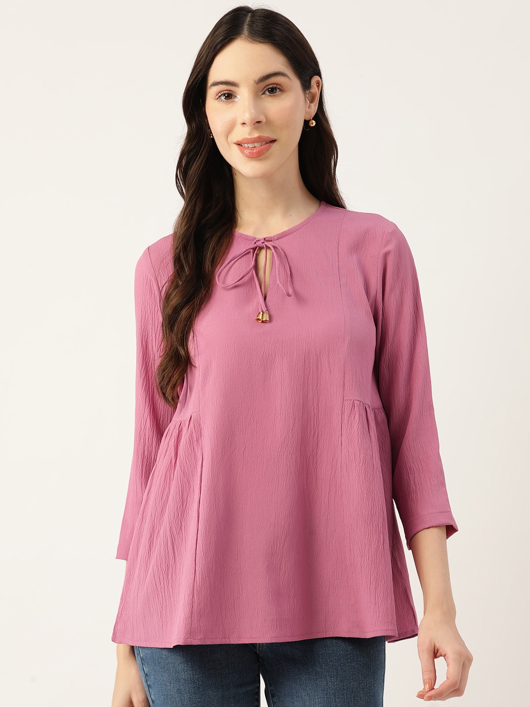 

Off Label Rose Tie-Up Neck Chiffon Top