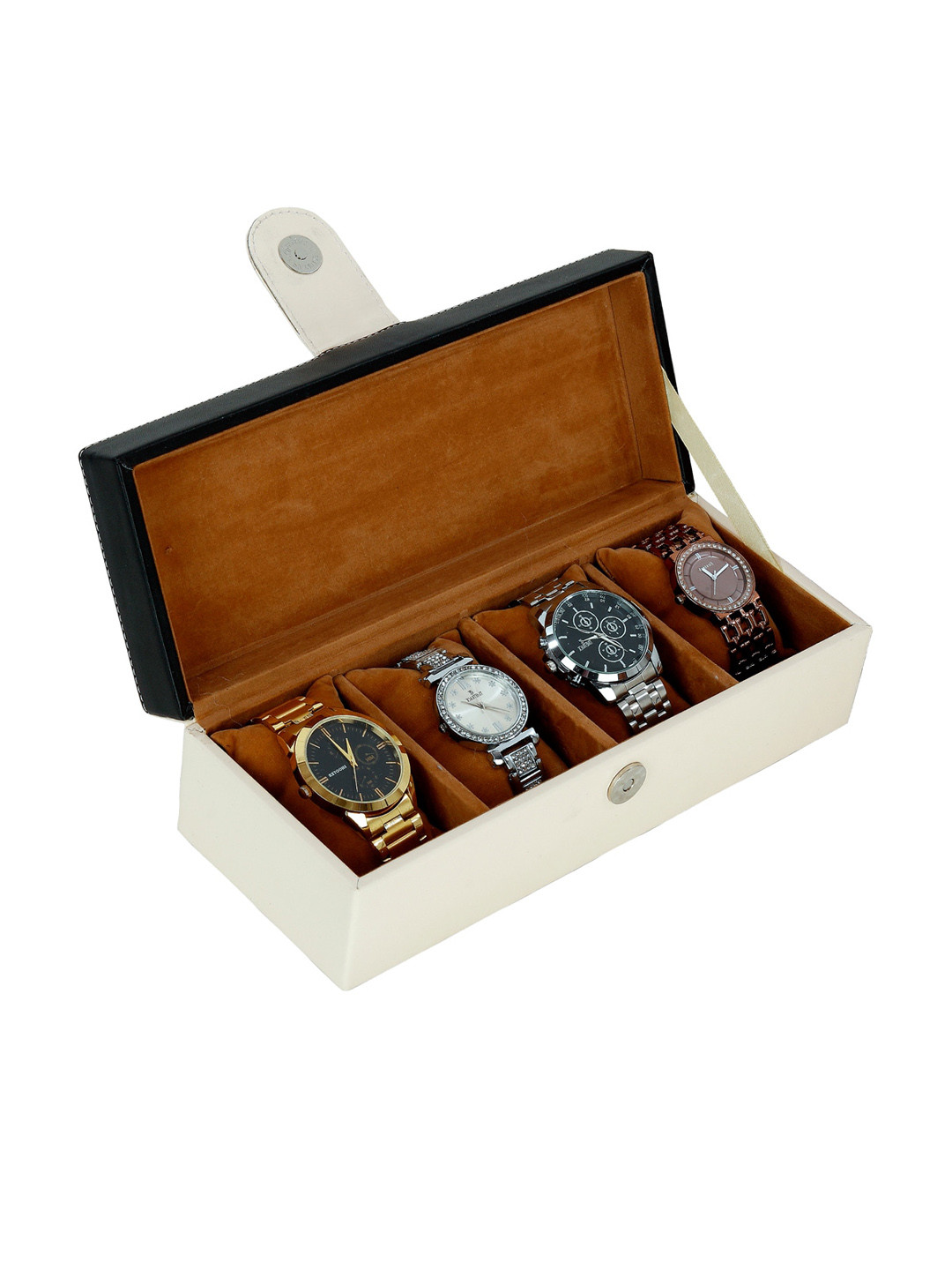 

Leather World Beige Watch Organiser