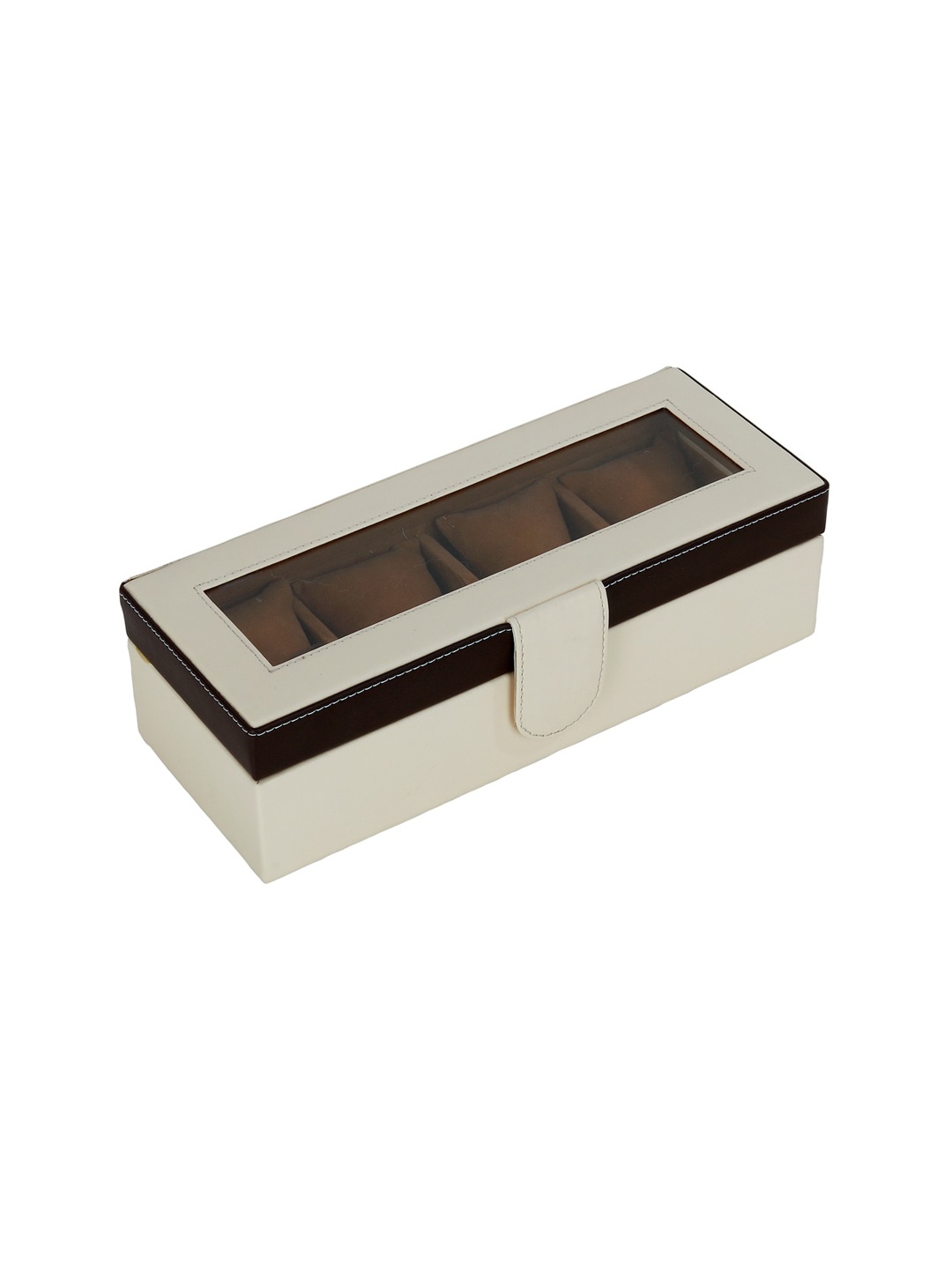 

Leather World Beige 4 Slots Watch Organiser Box