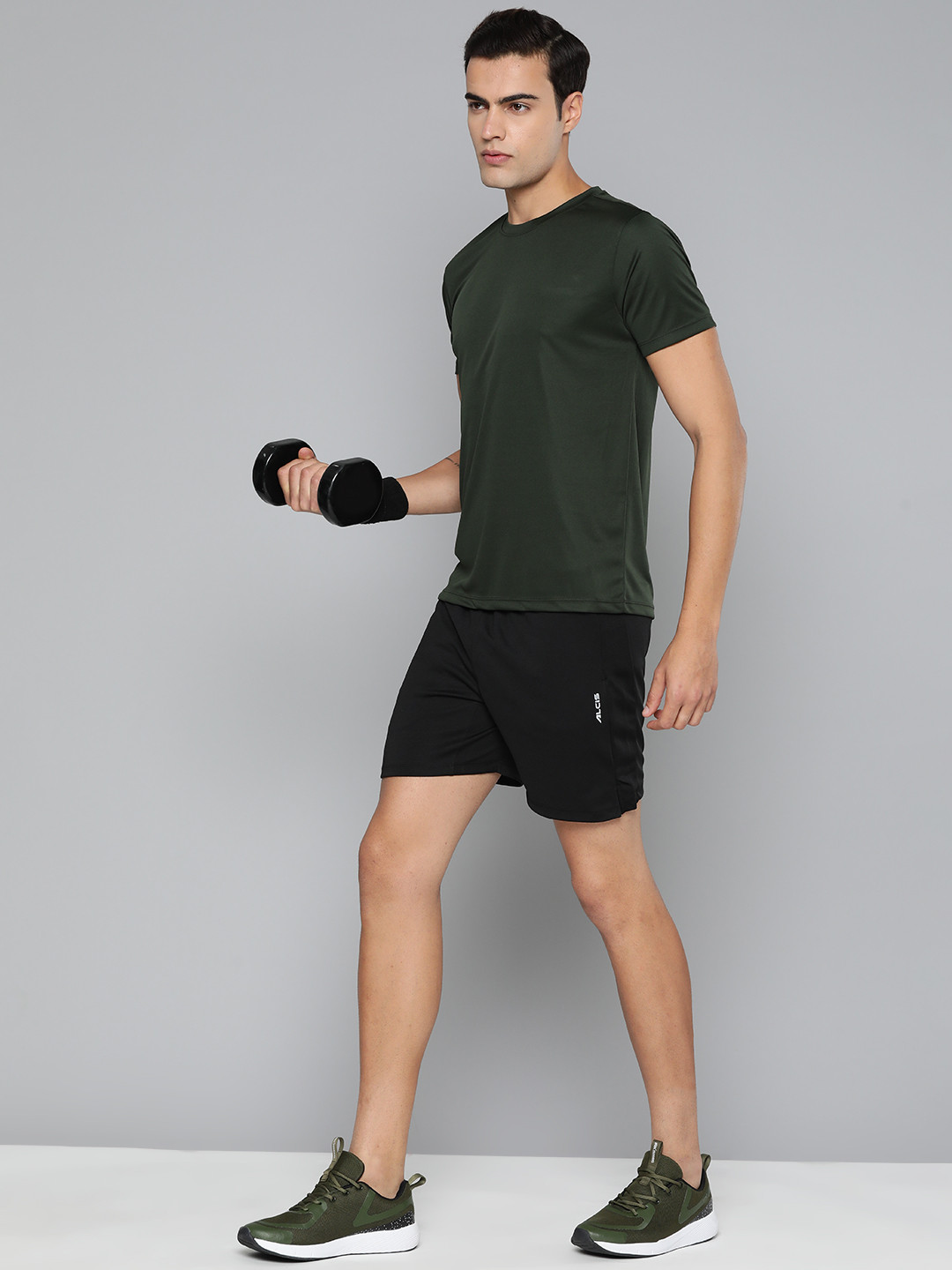 

Alcis Slim Fit Rapid-Dry Running Sports Shorts, Black