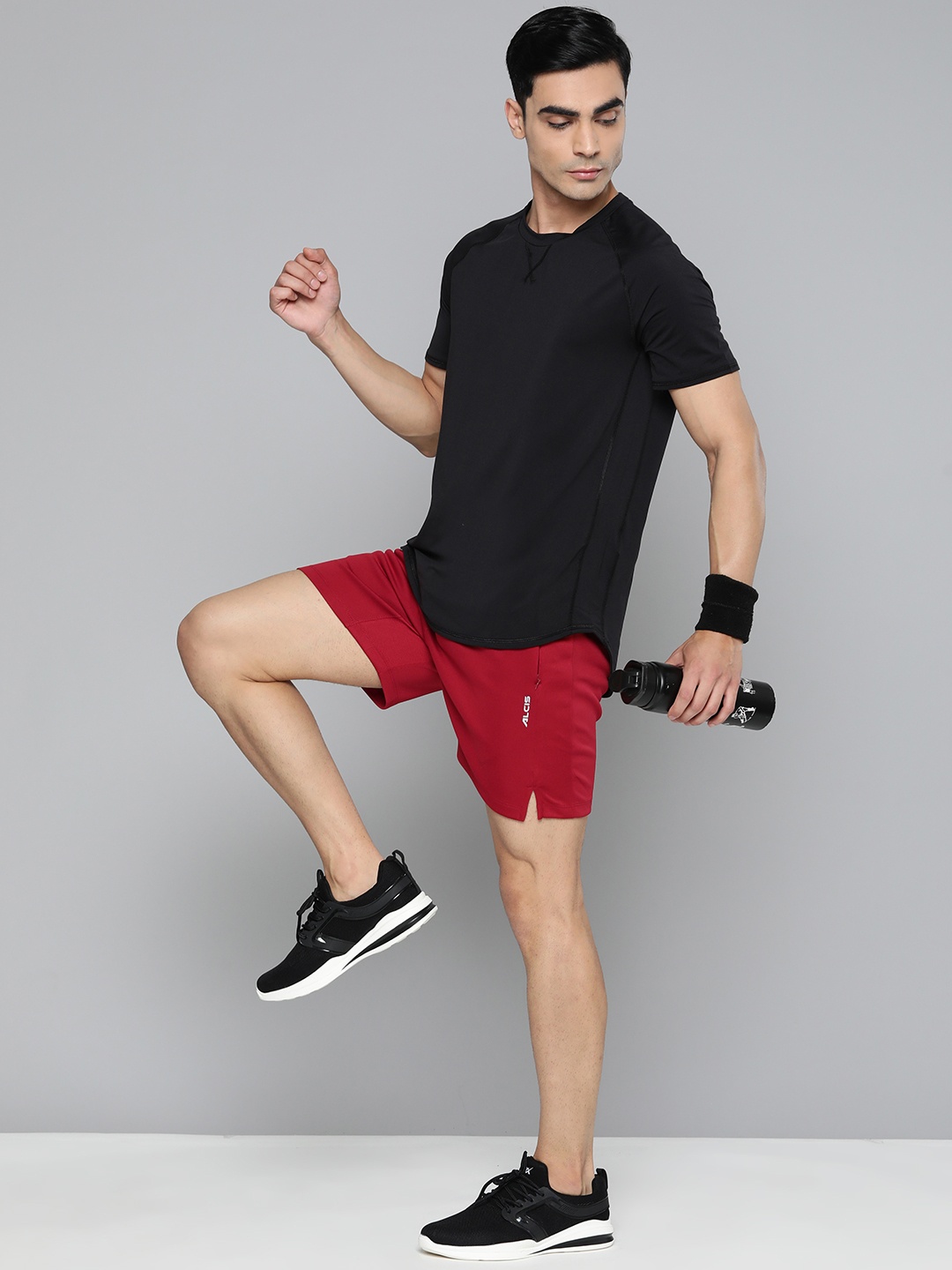 

Alcis Slim Fit Rapid-Dry Running Sports Shorts, Red