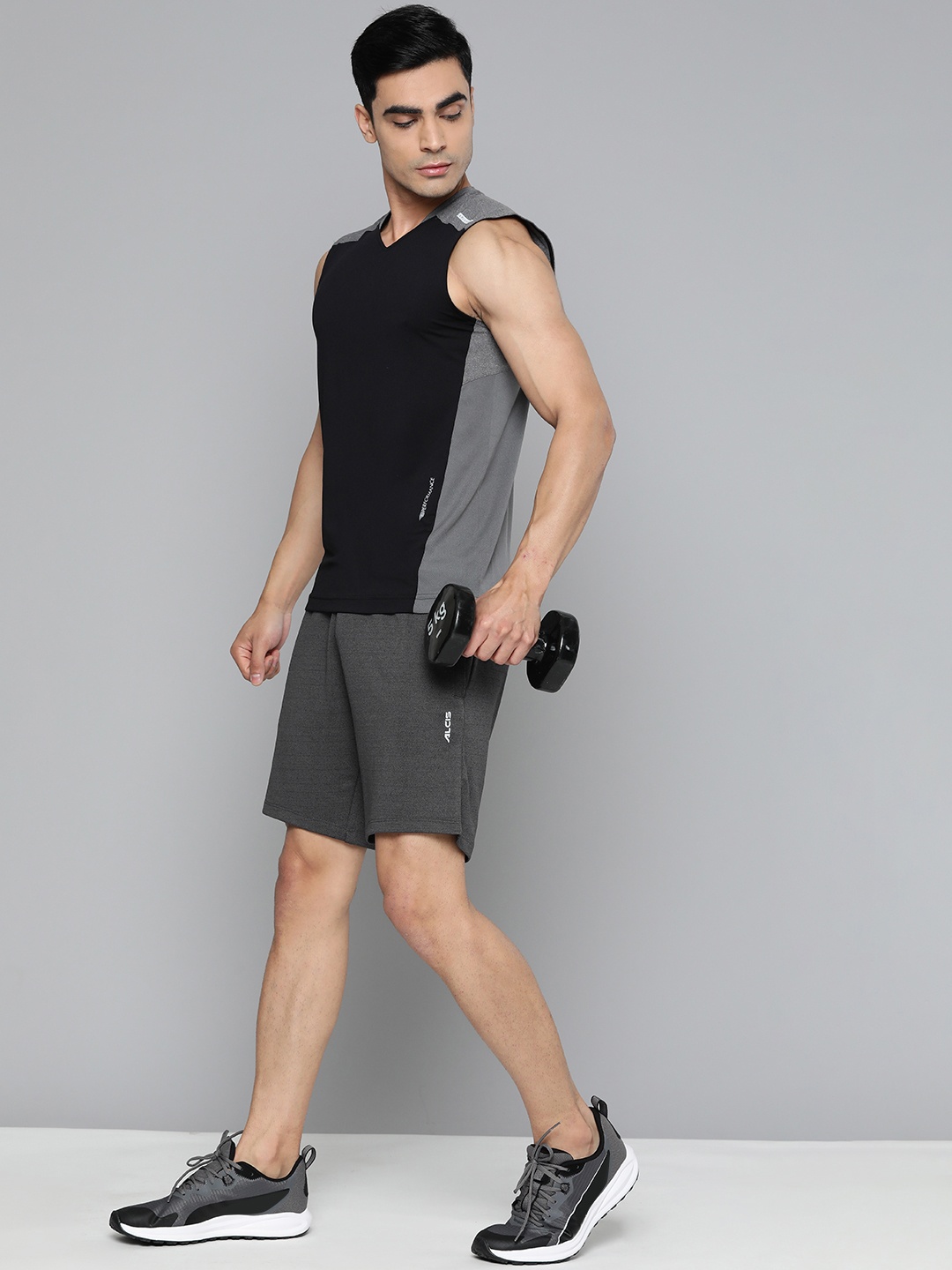 

Alcis Slim Fit Rapid-Dry Training or Gym Sports Shorts, Charcoal