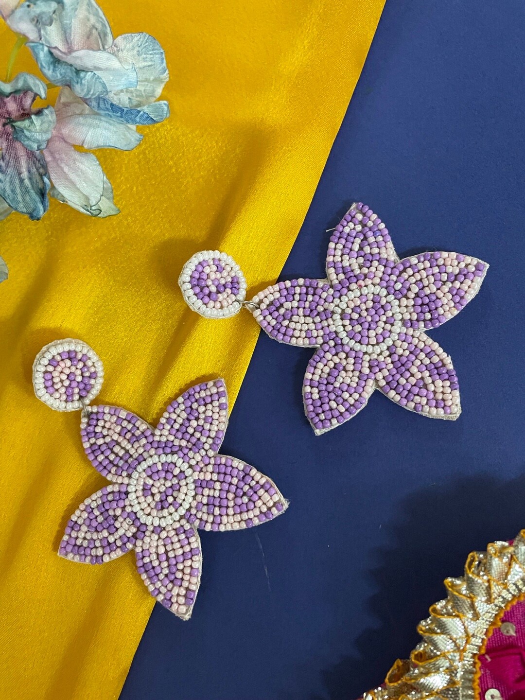 

Digital Dress Room Star Shaped Drop Earrings, Purple