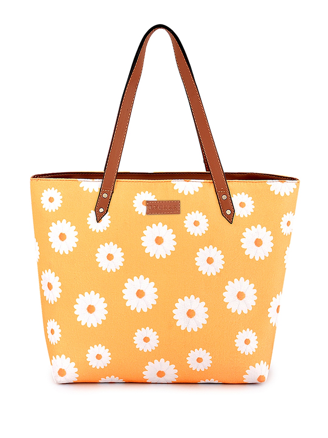 

Lychee bags Floral Printed Oversized Shopper Tote Bag, Yellow