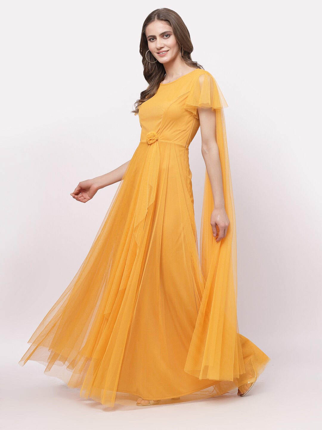 

Just Wow Flared Sleeve Maxi Dress, Yellow