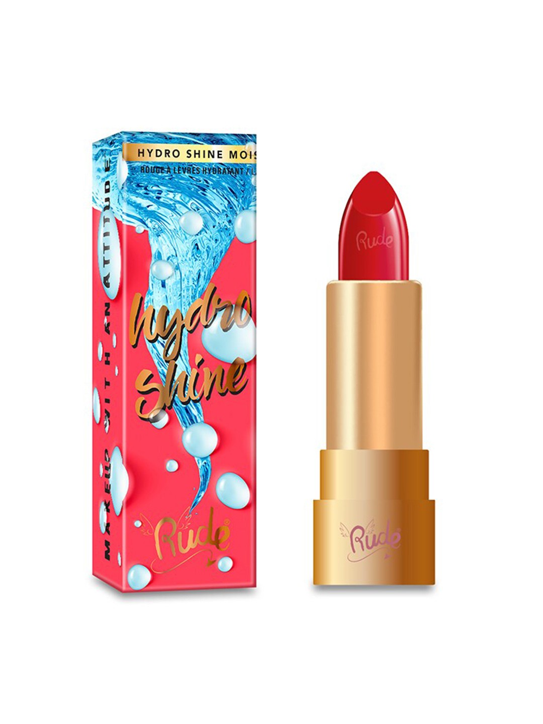 

Rude Cosmetics Hydro Shine Moisturizing Lipstick 6 g - Candy Apple, Red