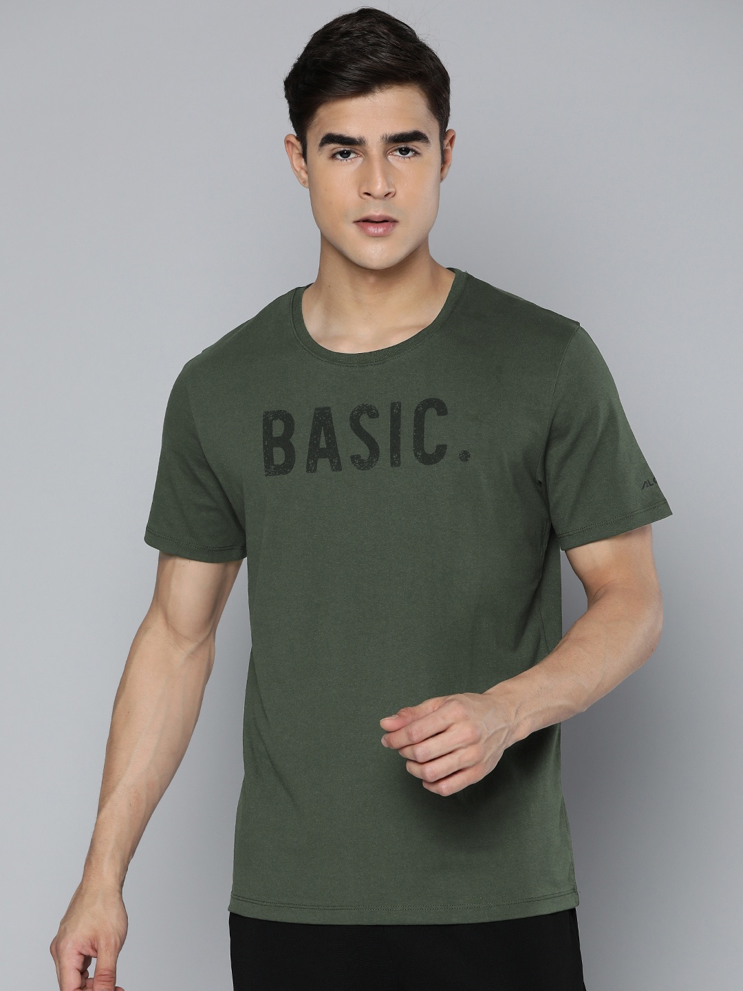 

Alcis Typography Printed Dry Tech Regular Fit T-shirt, Olive