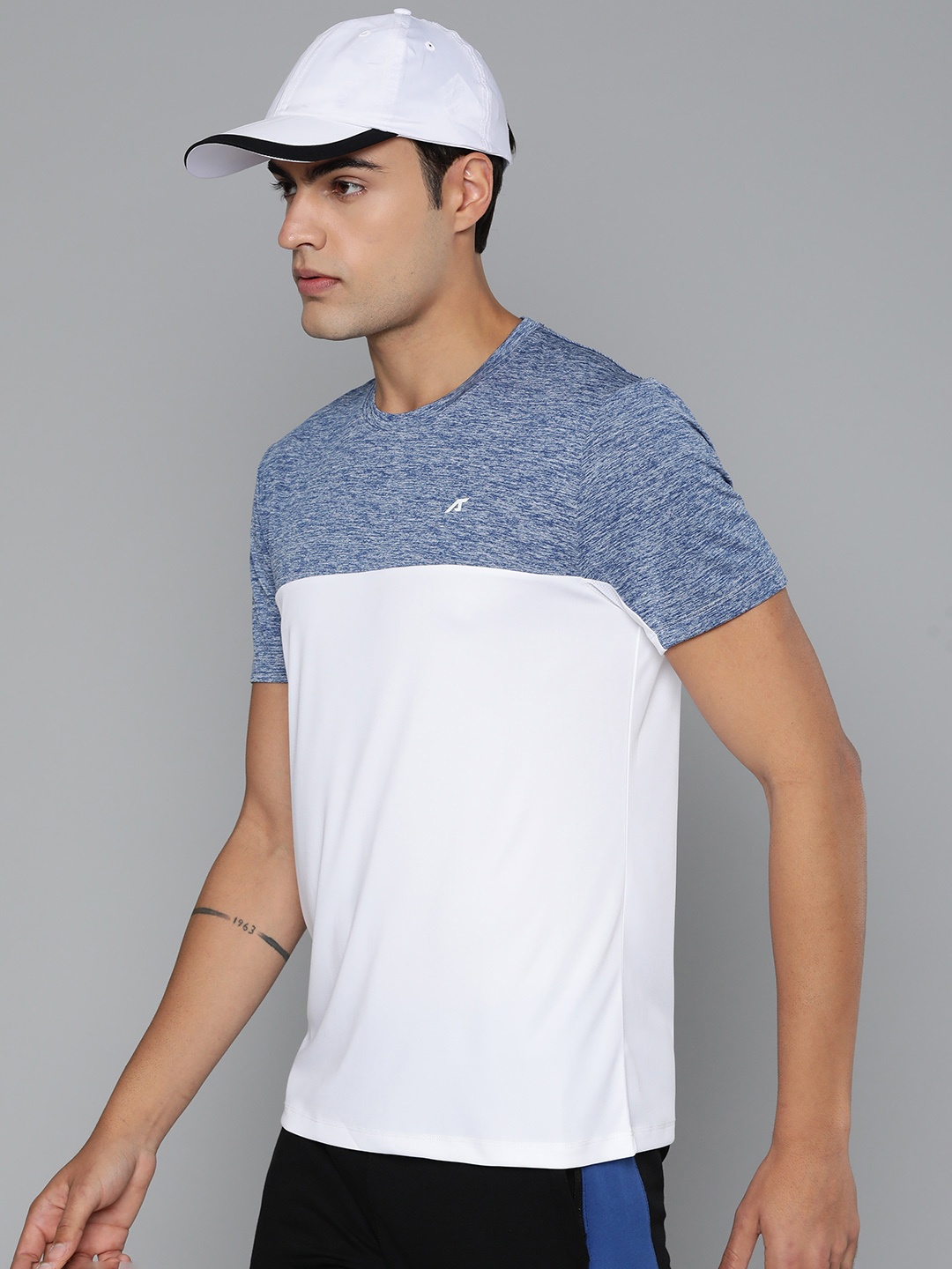 

Alcis Men Colourblocked Dry Tech Slim Fit Sports T-shirt, White