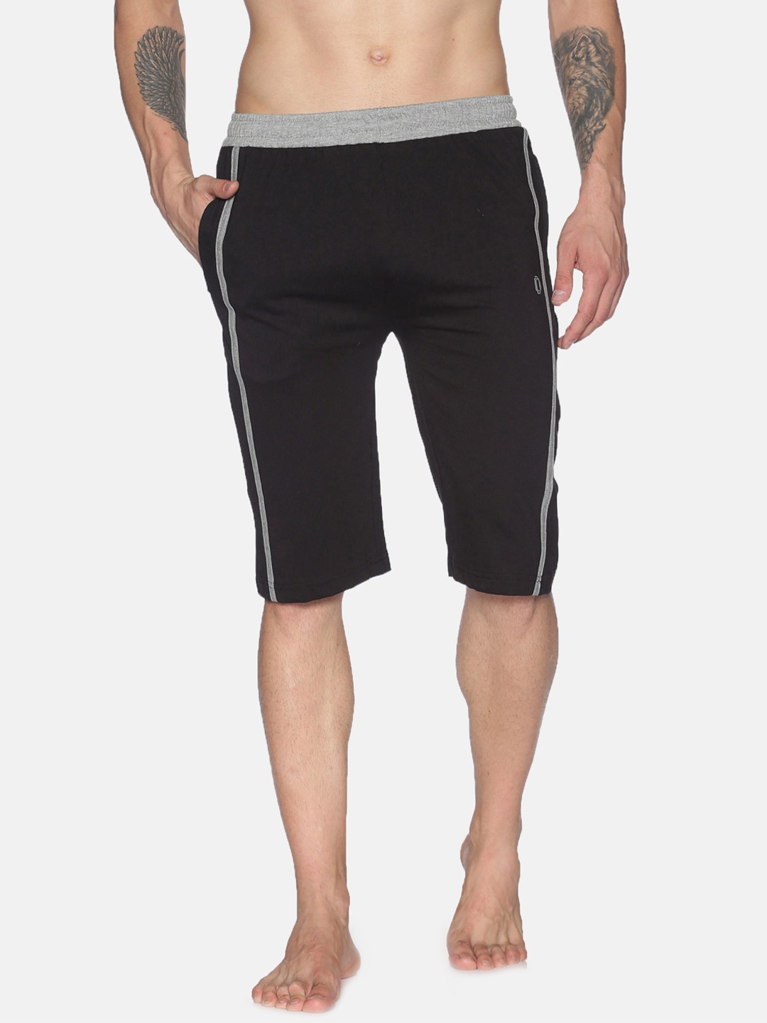 

Dollar Men Mid-Rise Cotton Lounge Shorts, Black