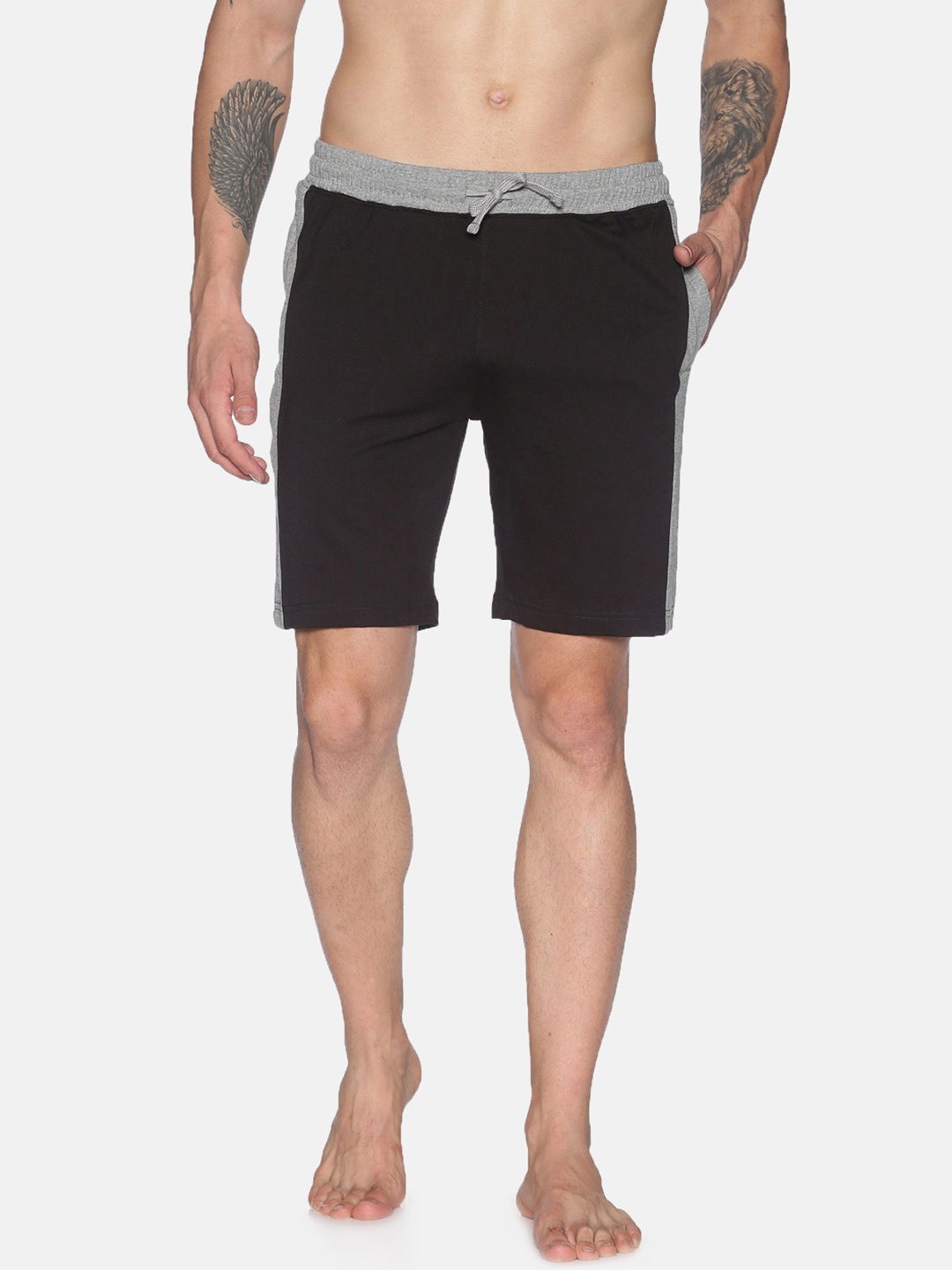 

Dollar Men Mid-Rise Cotton Lounge Shorts, Black