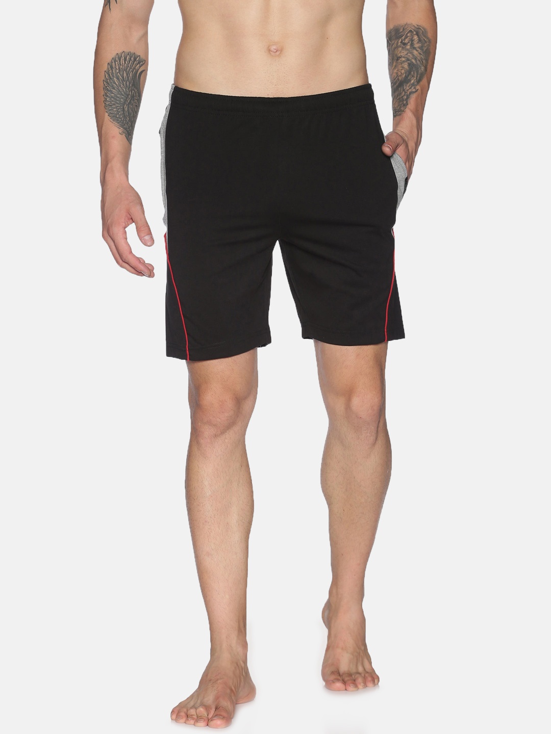 

Dollar Men Mid-Rise Cotton Lounge Shorts, Black