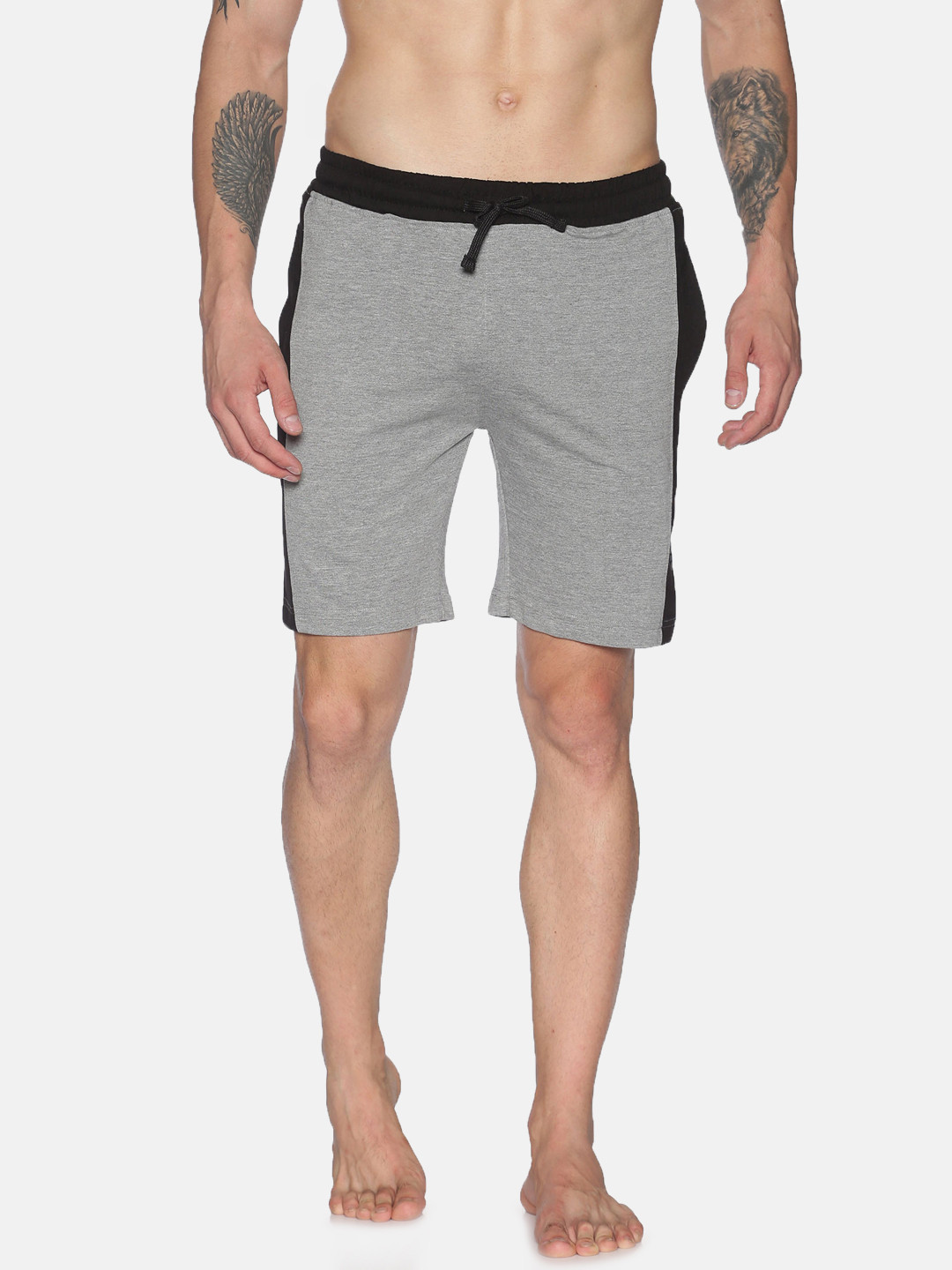 

Dollar Men Mid-Rise Cotton Lounge Shorts, Grey melange