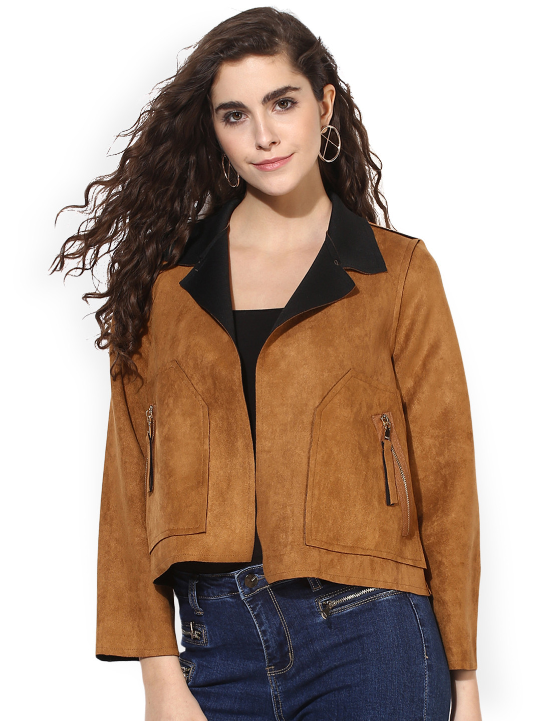 

Kazo Women Brown Solid Windcheater and Water Resistant Jacket
