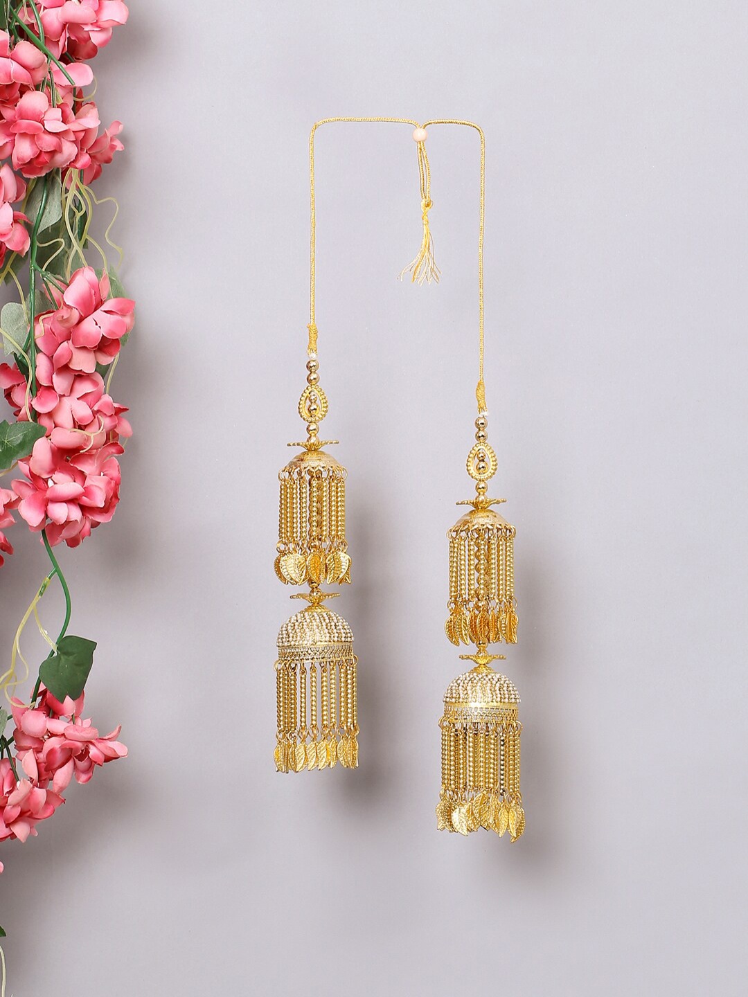 

VIRAASI Set Of 2 Gold-Plated Stone-Studded & Beaded Bridal Kaleera Set