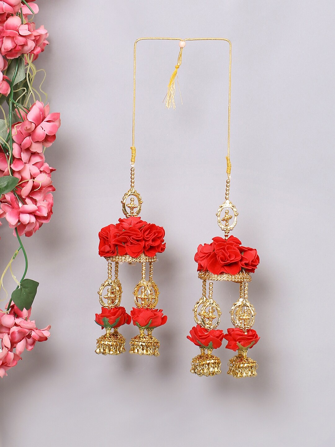 

VIRAASI Set Of 2 Gold-Plated Stone-Studded Bridal Layered Kaleera Set