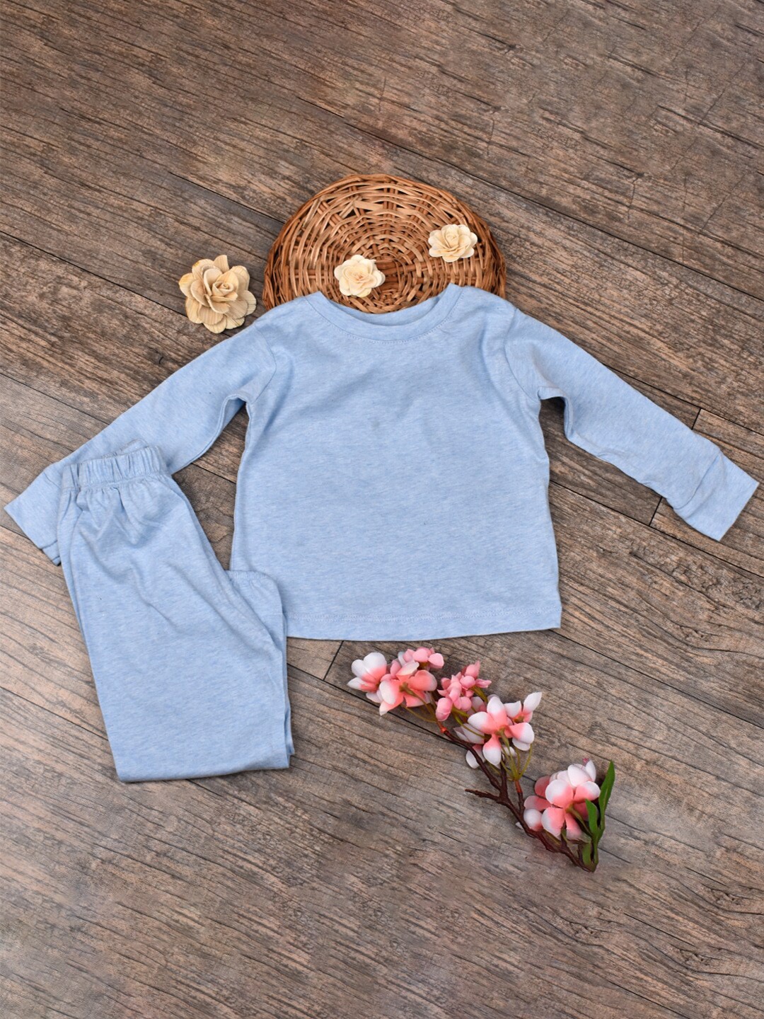 

Moms Home Infants Hooded Organic Cotton T-shirt with Pyjama, Blue