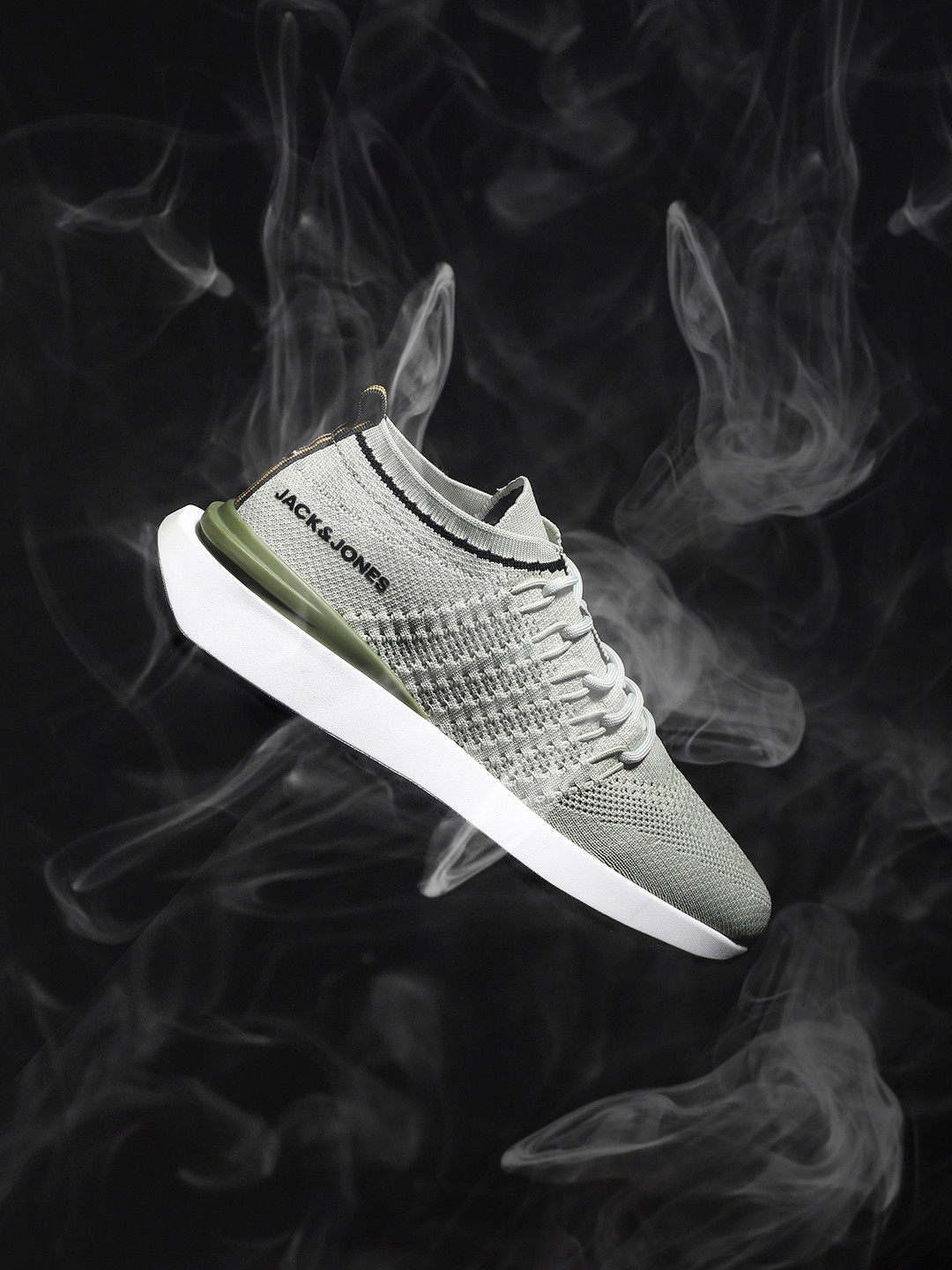 

Jack & Jones Men Woven Design Mesh Sneakers, Grey