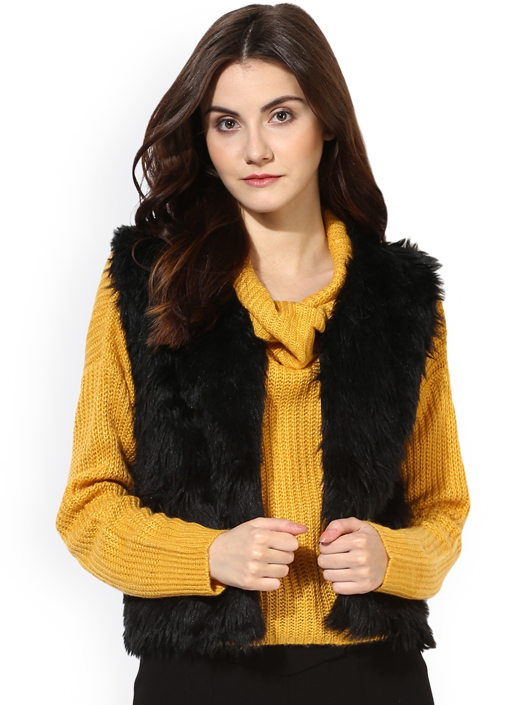 

Kazo Black Faux Fur Shrug