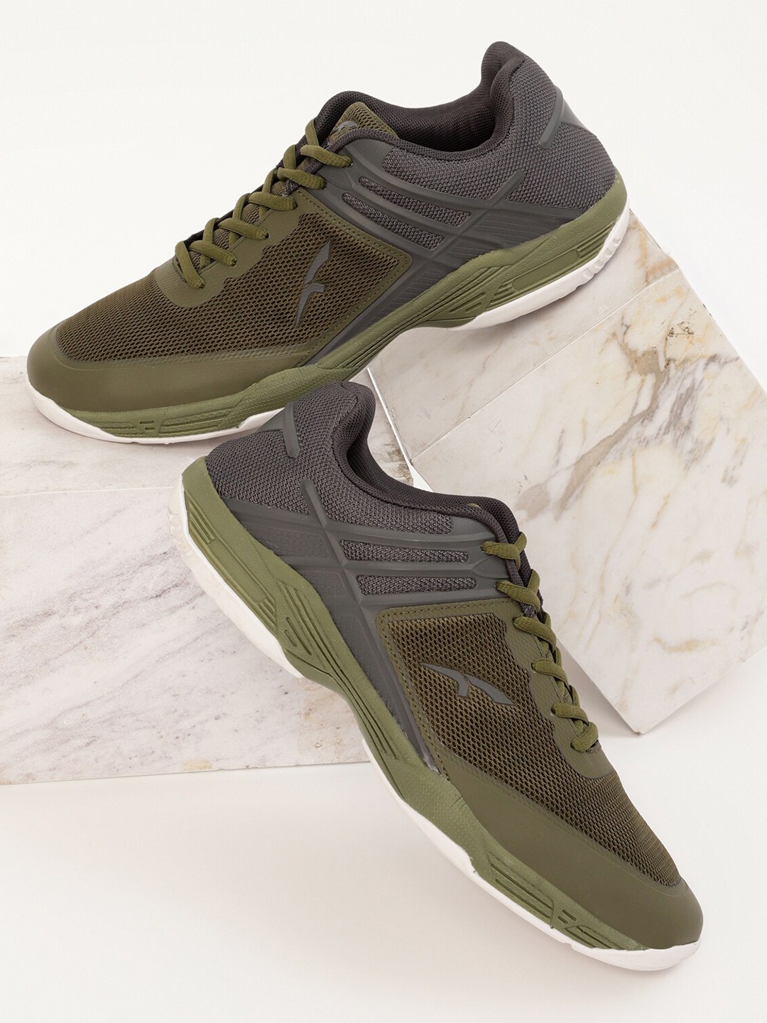 

FURO by Red Chief Men Mesh Running Shoes, Olive