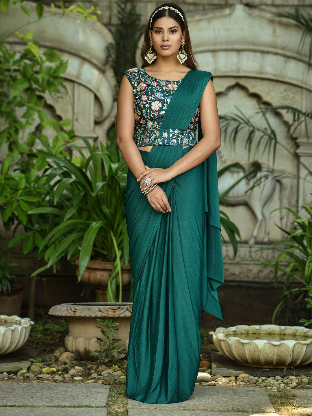 

Mitera Green Banarasi Saree