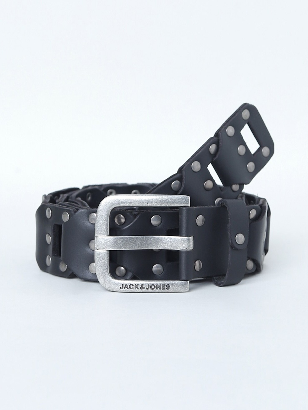 

Jack & Jones Men Textured Leather Belt, Black
