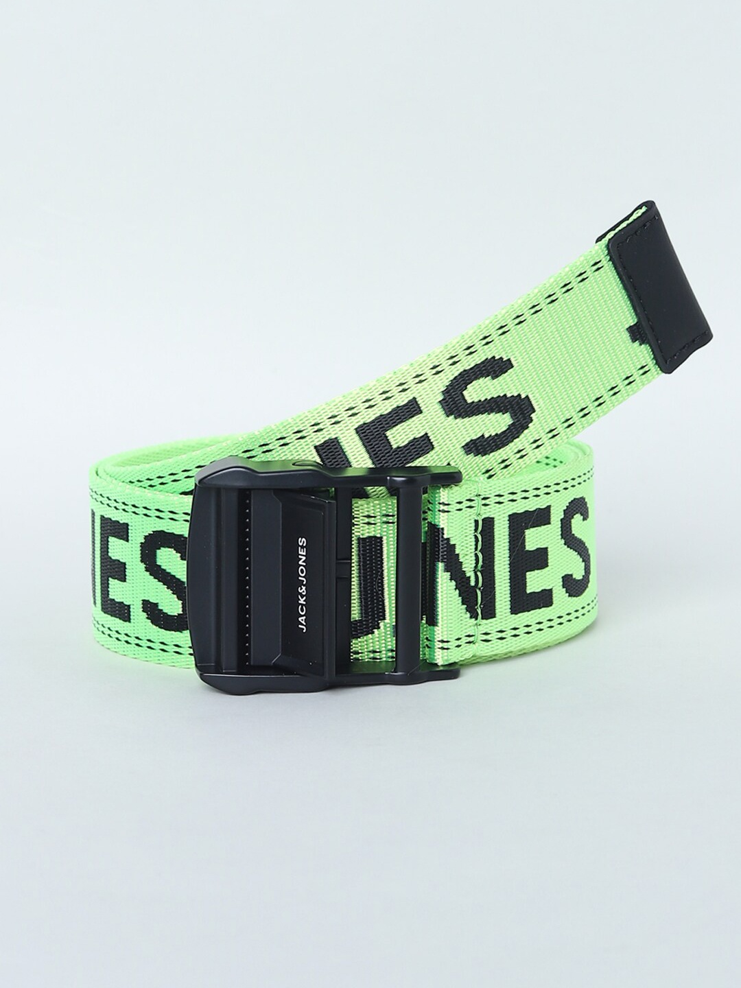 

Jack & Jones Men Typography Printed Belt, Green
