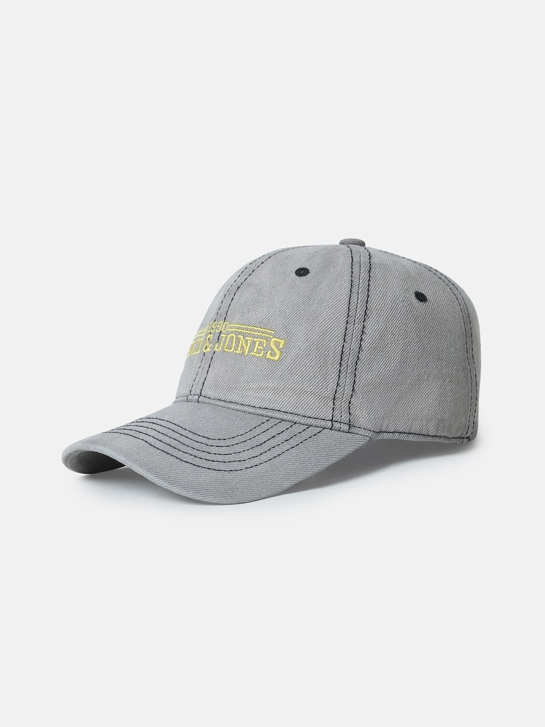 

Jack & Jones Men Embroidered Baseball Cotton Sports Cap, Grey