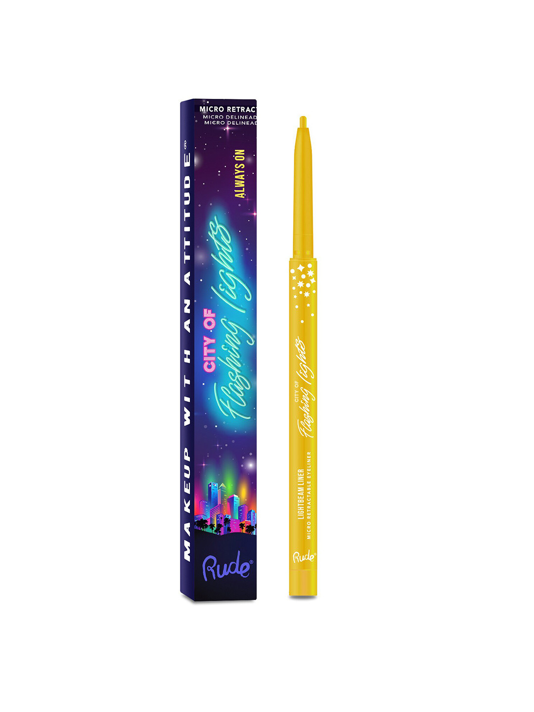 

Rude Cosmetics City Of Flashing Lights Micro Retractable Liner 6g - Always On, Yellow