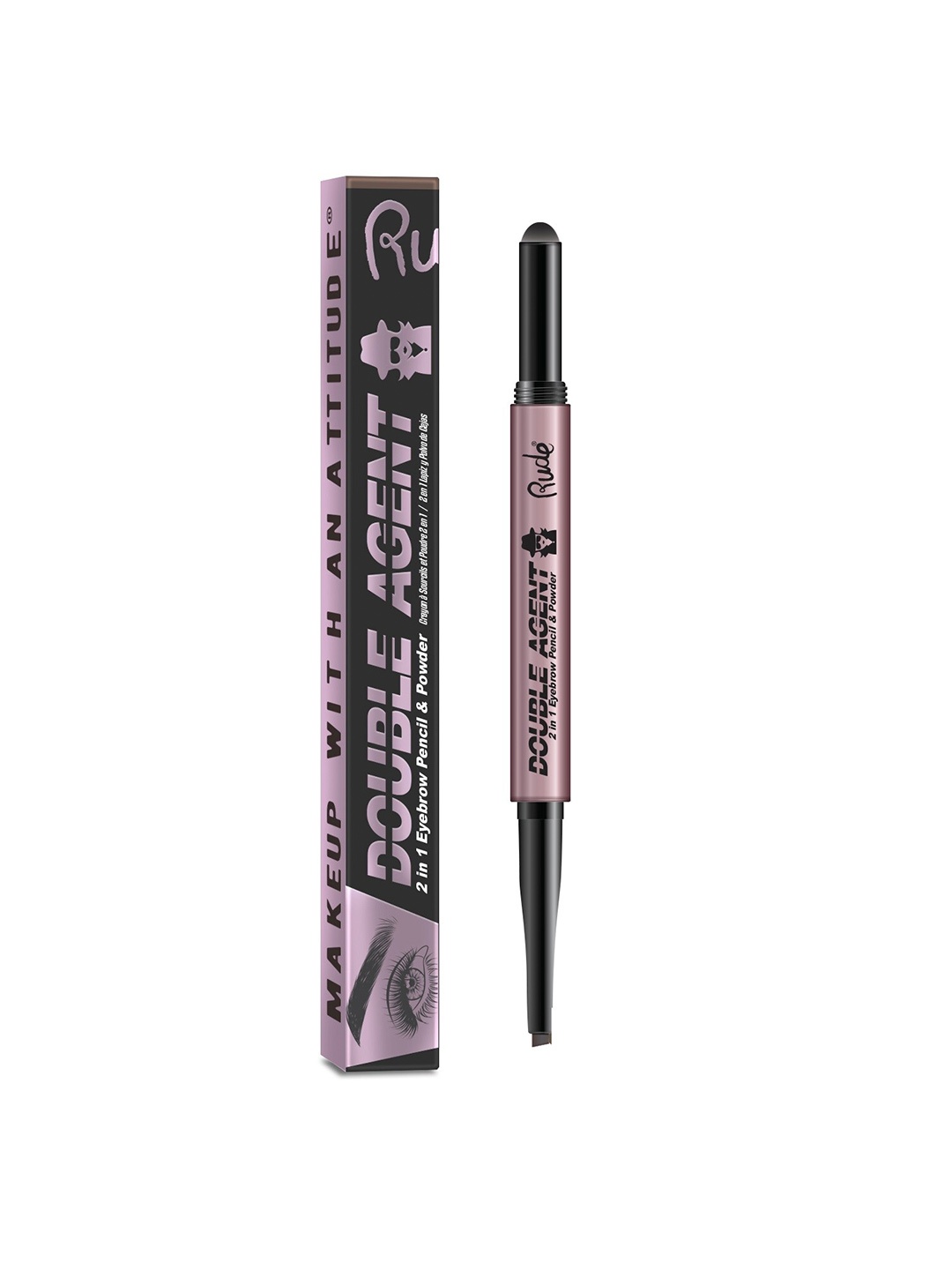 

Rude Cosmetics Double Agent 2 in 1 Eyebrow Pencil & Powder 6 g - Taupe, Brown