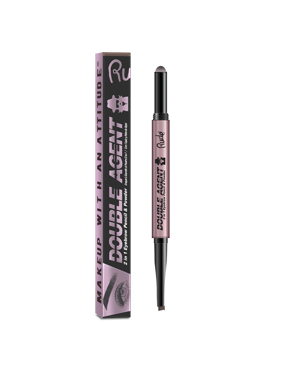 

Rude Cosmetics Double Agent 2 in 1 Eyebrow Pencil & Powder 6 g - Neutral Brown