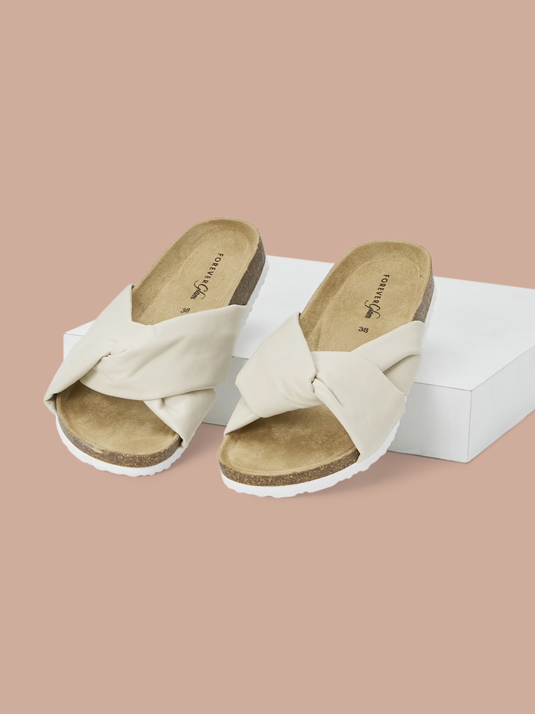 

Forever Glam by Pantaloons Women Open Toe Slip On Flats, Beige