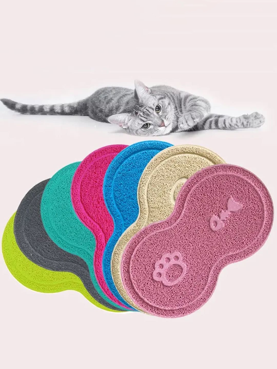 

Emily pets Self-Design Canvas Feeding Bowl Pet Mat, Black