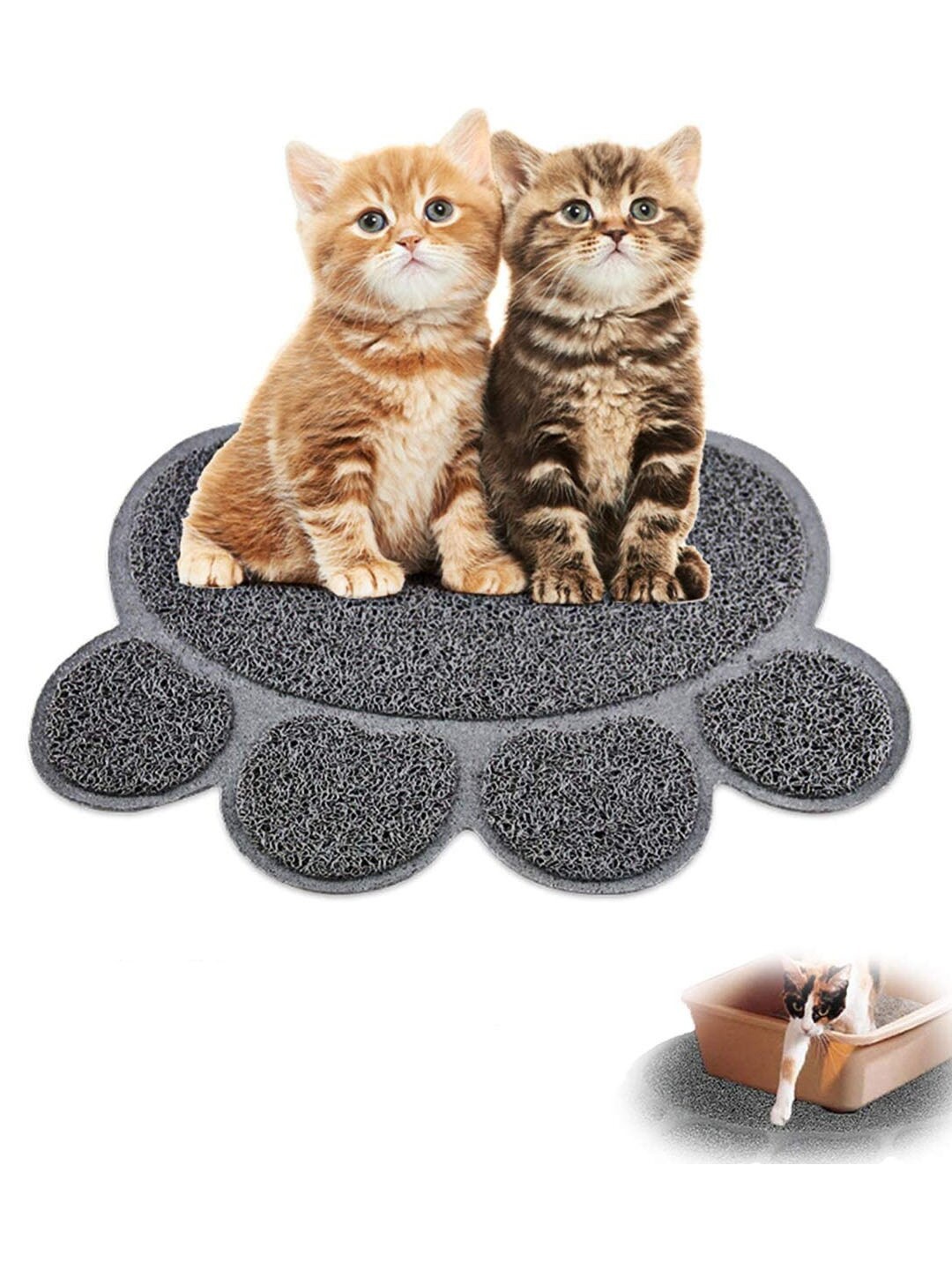 

Emily pets Paw Shaped Mat For Cats & Puppy, Grey