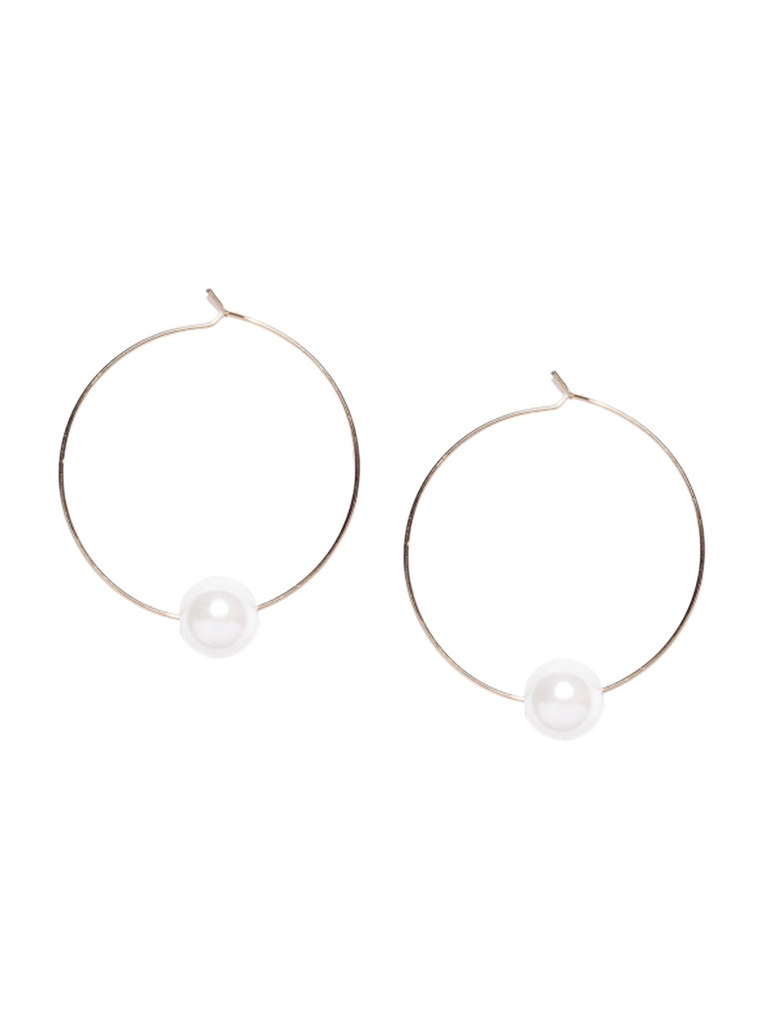 

OOMPH Gold-Plated Contemporary Hoop Earrings, White