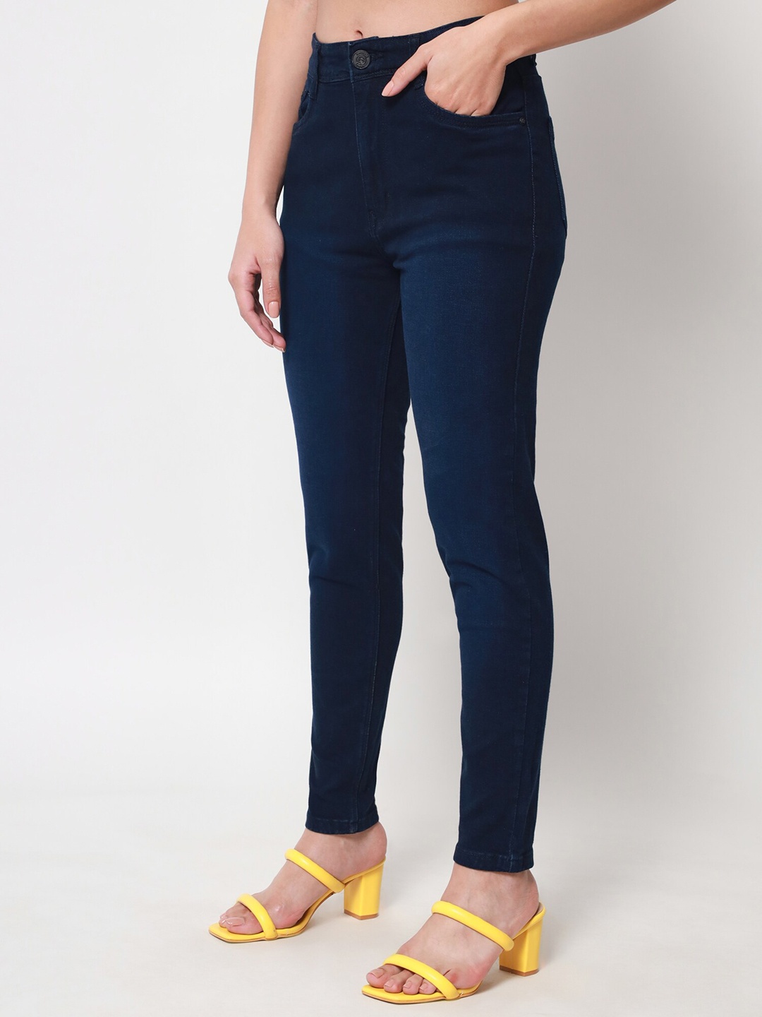 

Beatnik Women Slim Fit High-Rise Cotton Stretchable Jeans, Blue