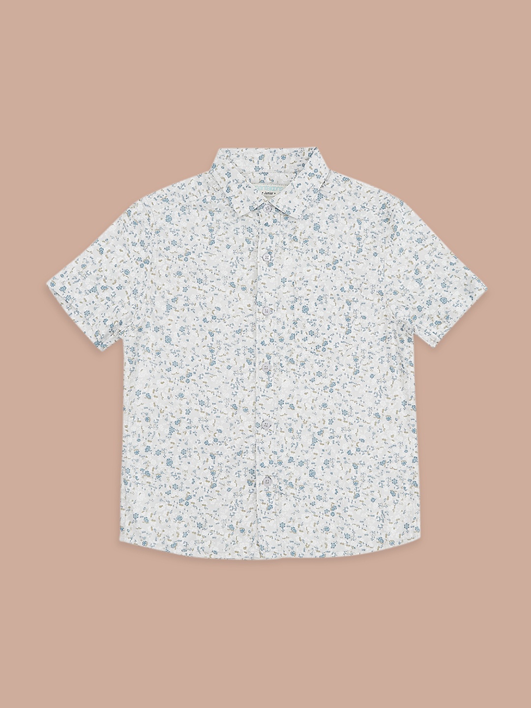 

Pantaloons Junior Boys Floral Printed Cotton Casual Shirt, Grey
