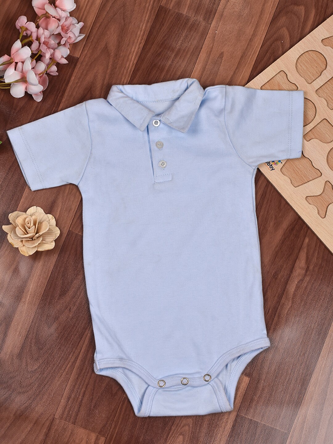 

Moms Home Infants Solid Organic Cotton Bodysuit, Blue