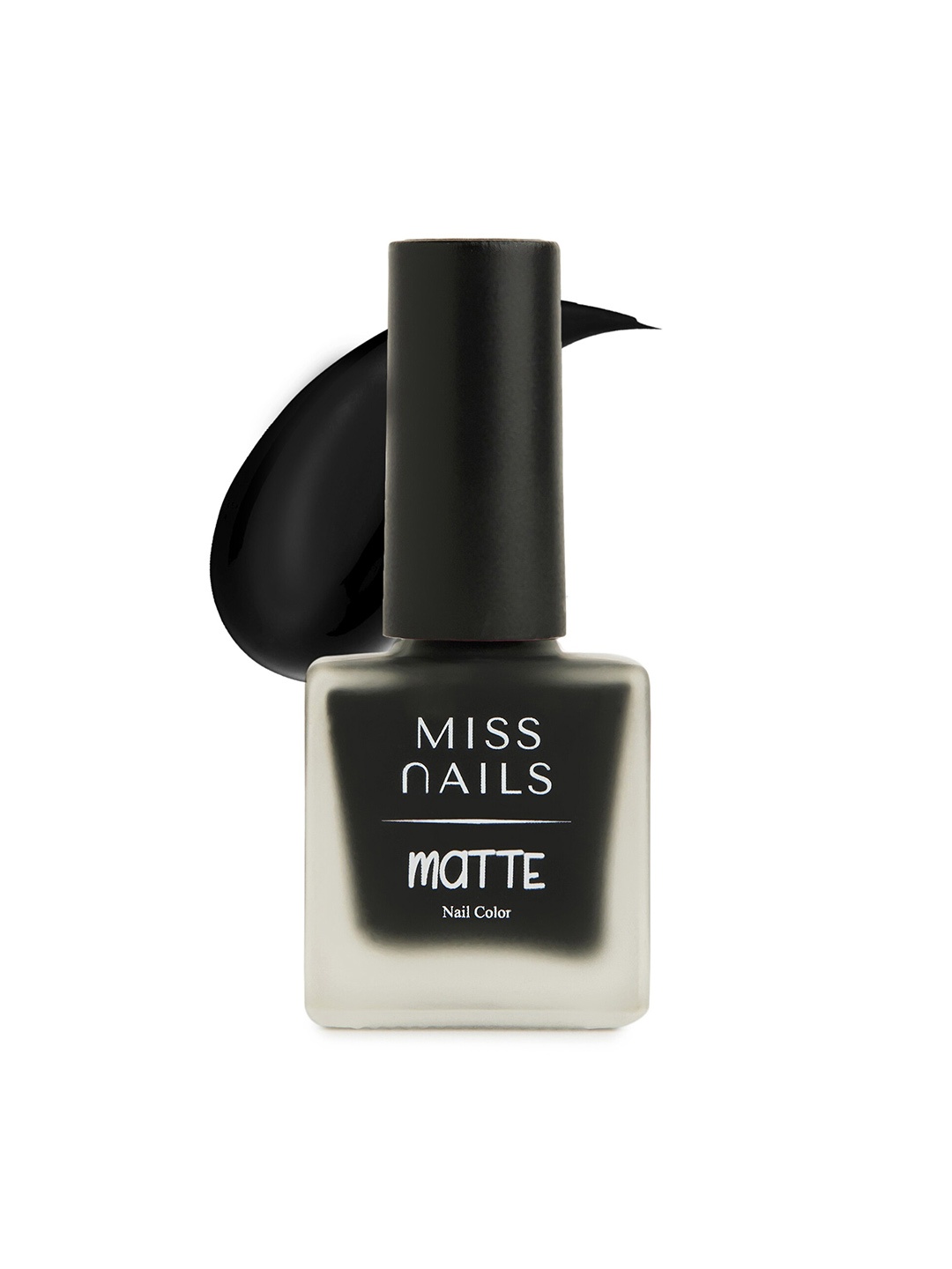 

MISS NAILS Matte Toxic Free Quick-Dry Nail Polish 8ml - Shade MT02, Black
