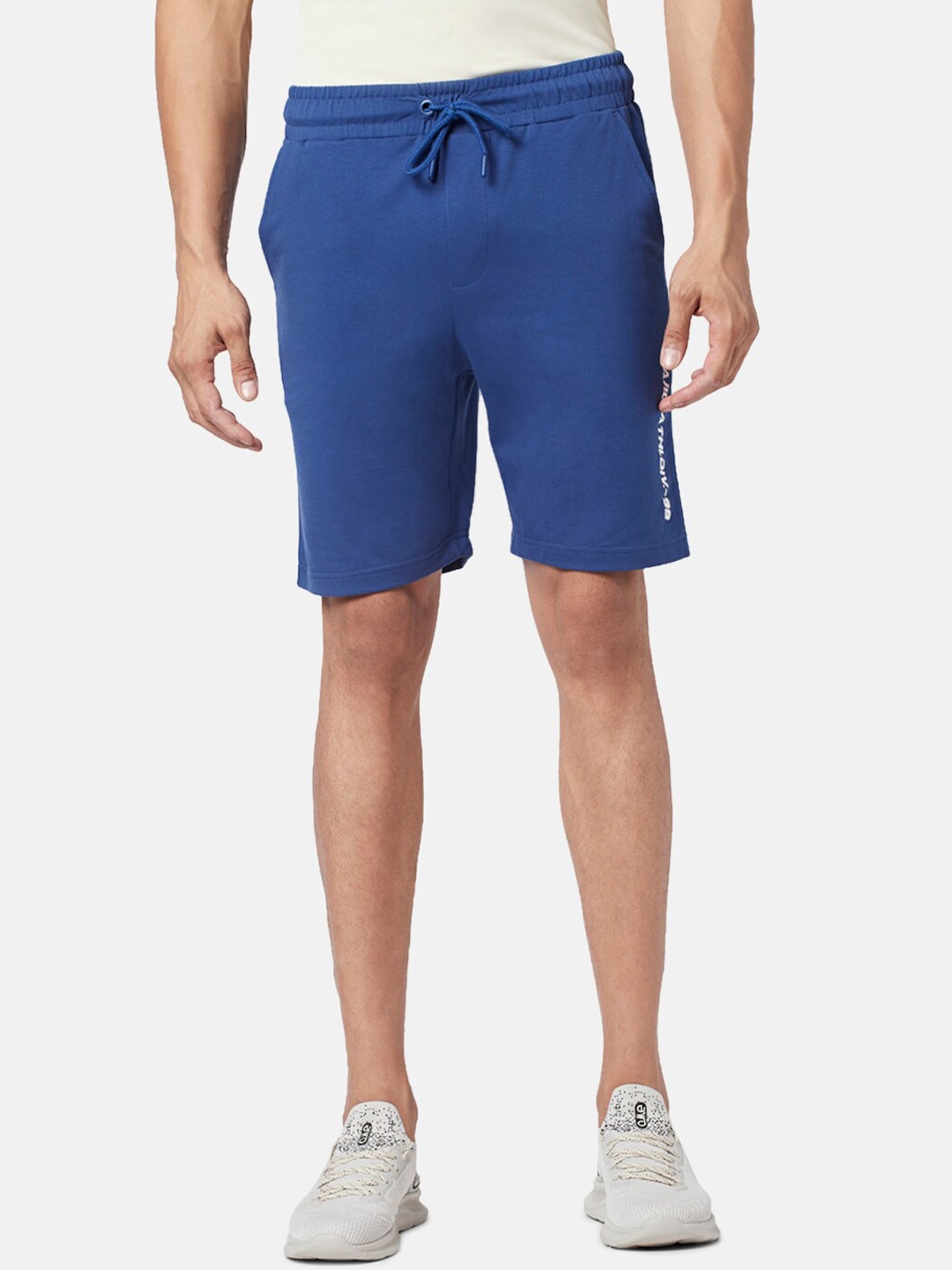 

Ajile by Pantaloons Men Slim Fit Cotton Sports Shorts, Blue