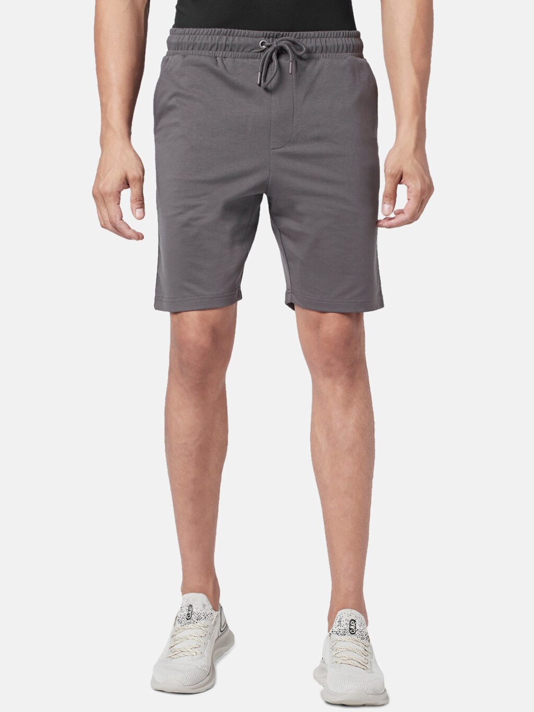 

Ajile by Pantaloons Men Slim Fit Cotton Sports Shorts, Grey