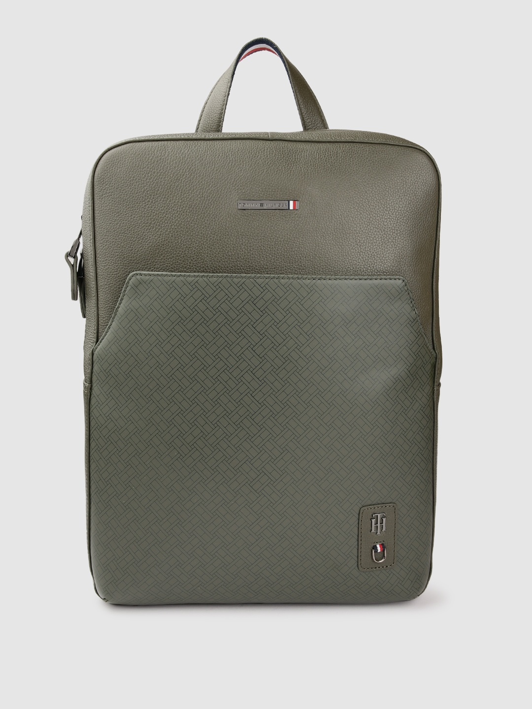

Tommy Hilfiger Unisex Textured Applique Backpack, Olive