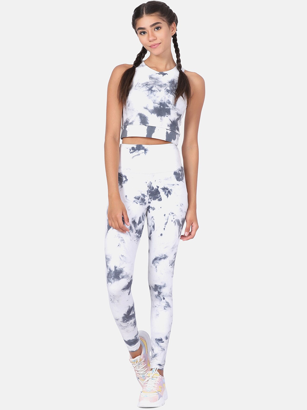 

Aesthetic Bodies Women Tie-Dyed Pure Cotton Co-Ord Set, White