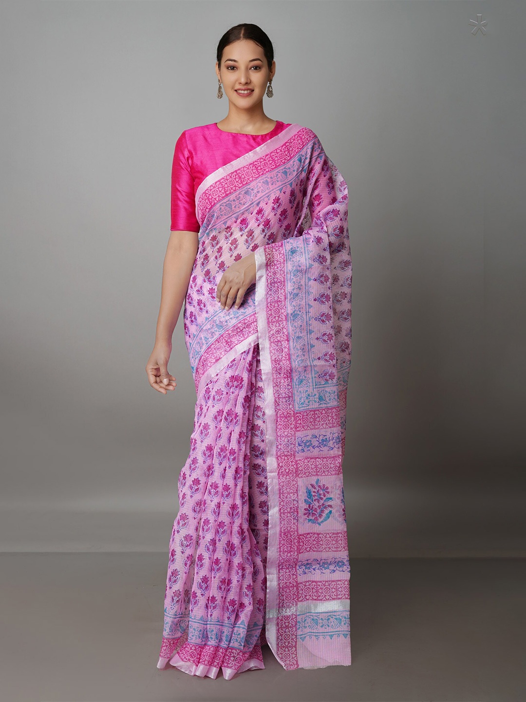 

Unnati Silks Floral Pure Cotton Kota Saree, Pink
