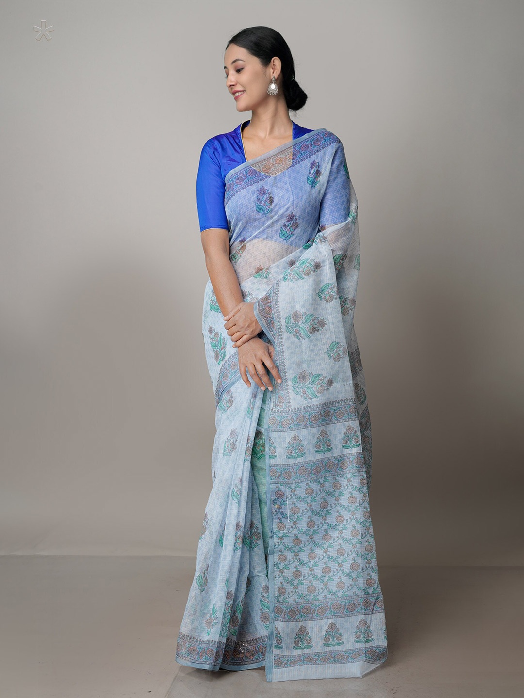 

Unnati Silks Ethnic Motifs Pure Cotton Kota Saree, Grey