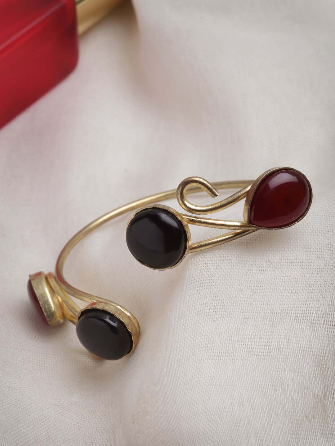 

PANASH Gold-Plated Stone-Studded Handcrafted Bangle Style Bracelet