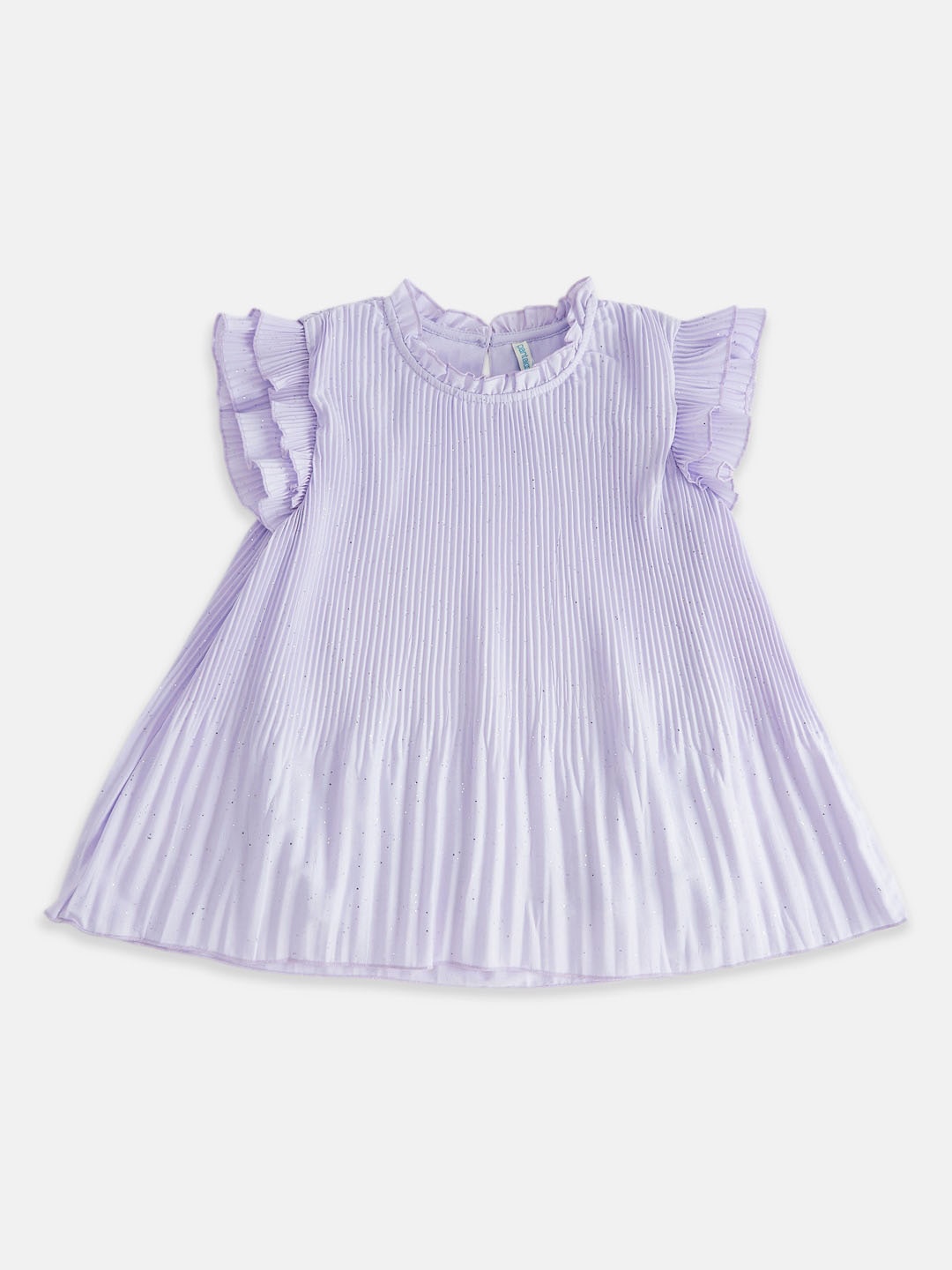 

Pantaloons Junior Girls Embellished Accordion Pleated Cotton Top, Purple