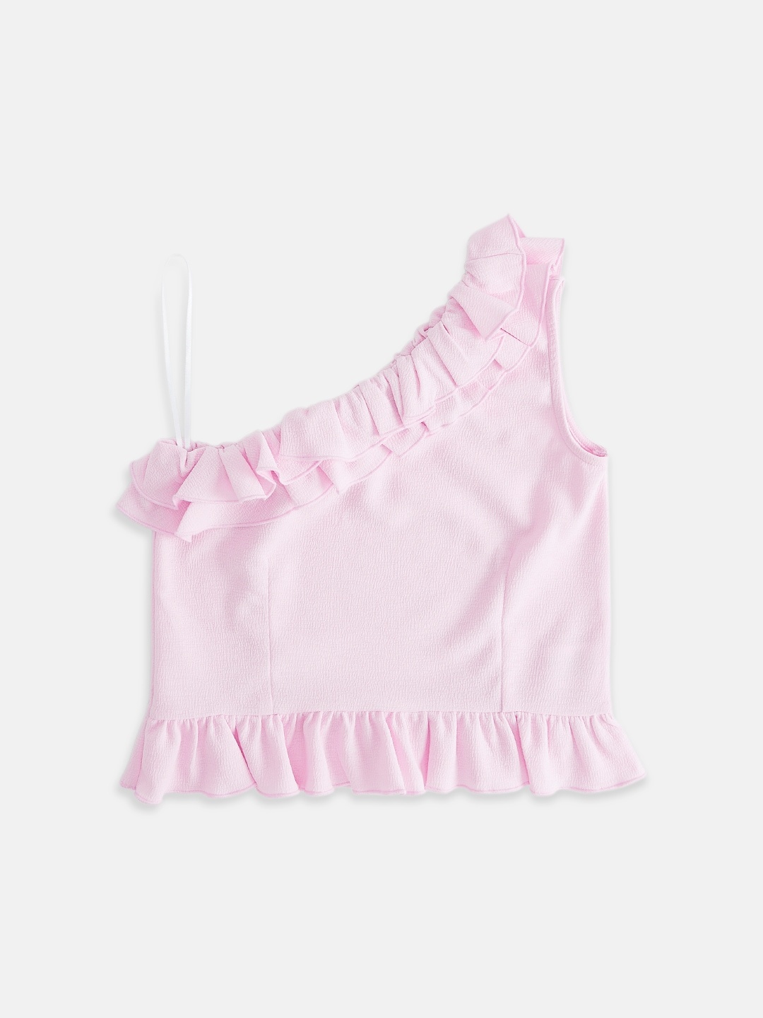

Pantaloons Junior Girls Cotton One Shoulder Top, Pink