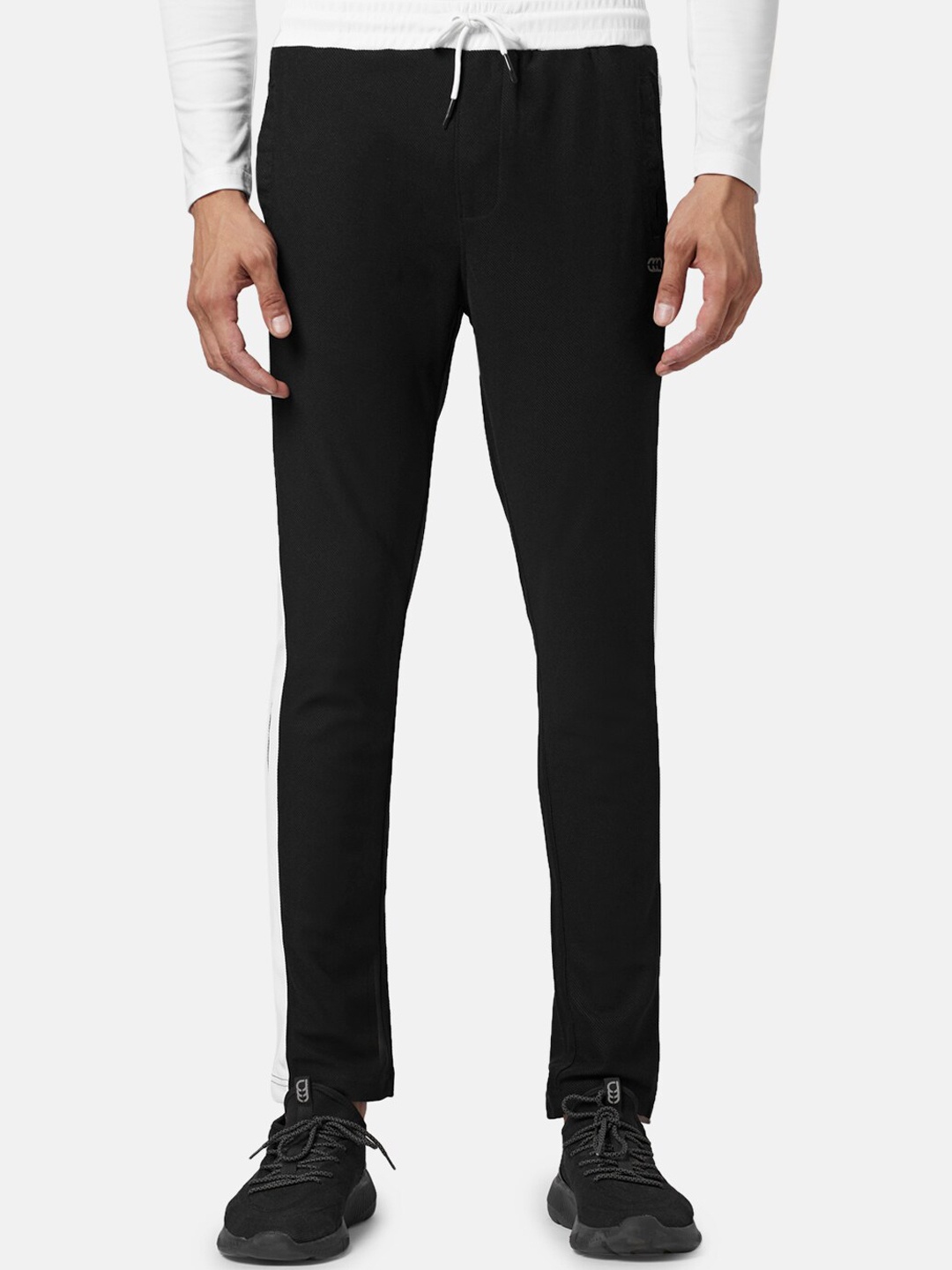 

Ajile by Pantaloons Men Colorblocked Slim-Fit Track Pants, Black